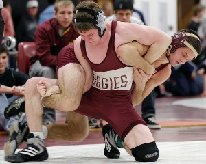 Ness grapples with Paul Bjorkstrand.