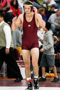 Ness walks back onto the mat after a blood timeout.