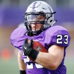 St. Paul, Minn. -- St. Thomas junior running back Jordan Roberts rushed 92 yards and three touchdowns in a 51-7 victory over Wisconsin-La Crosse on Sept. 12, 2015.